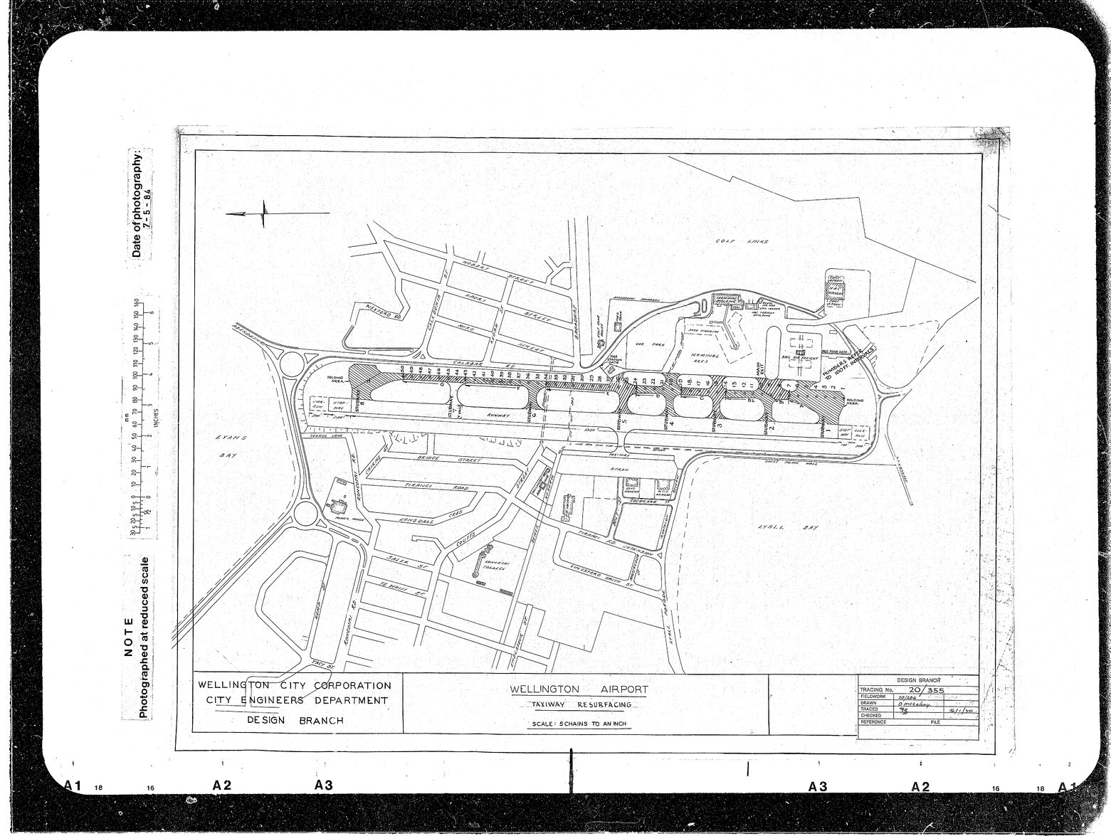 Wellington Airport Taxiway, negative of 20/206