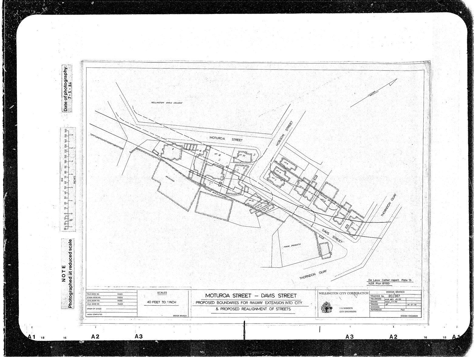 Moturoa Street, Davis Street, Proposed Boundaries for Railway Extension &amp; Realignment of Streets