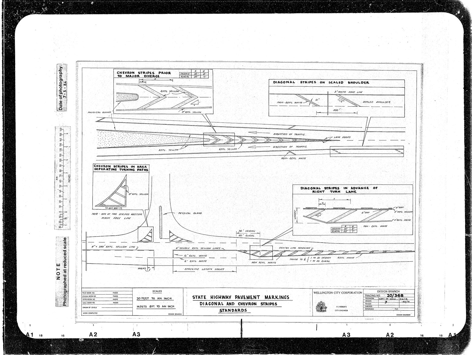 State Highway Pavement Markings, Diagonal &amp; Chevron Stripes