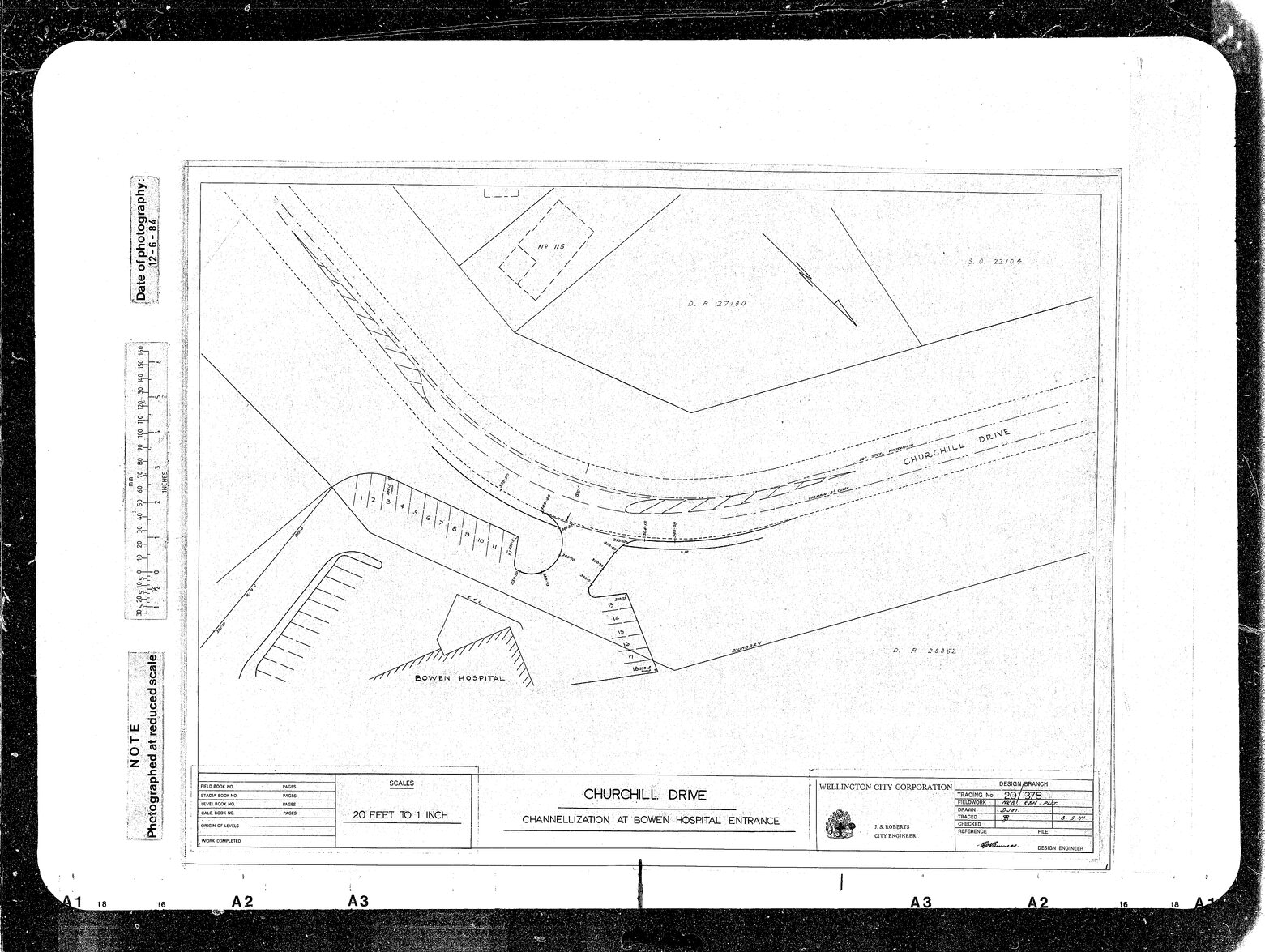 Churchill Drive, Channelization at Bowen Hospital Entrance