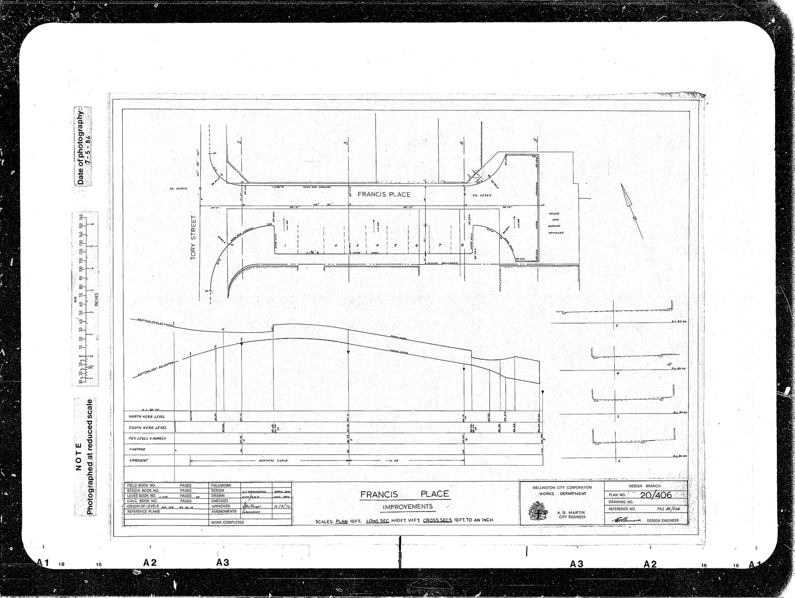 Francis Place Improvements, 20/406 also issued for Mount Victoria Tunnel Duplication, Proposed General Arrangement Later Altered to 20/406A