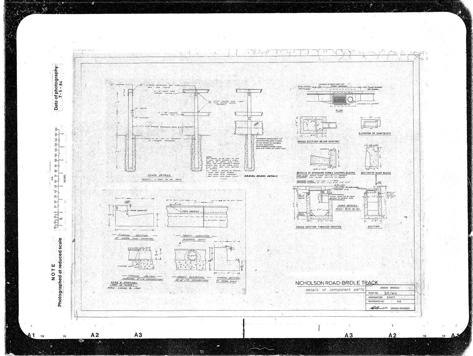 Nicholson Road, Bridle Track, Details of Component Parts for Contract 2407