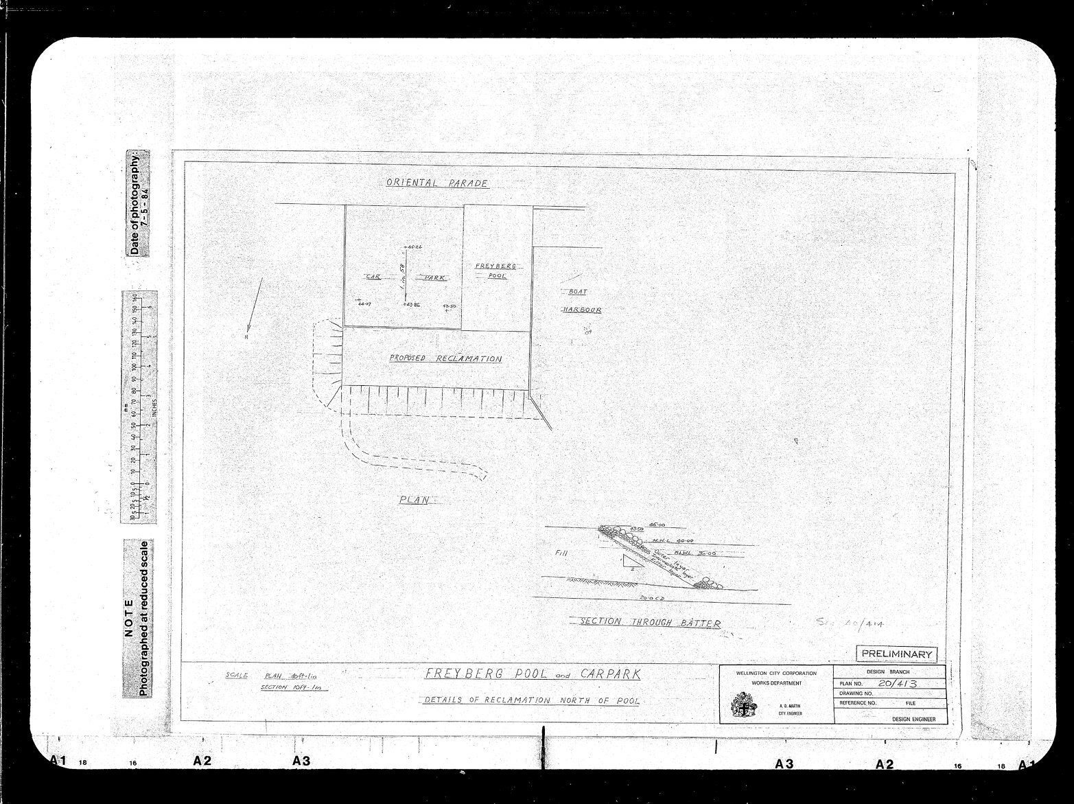 Freyberg Pool, Proposed Reclamation, Preliminary paper trace