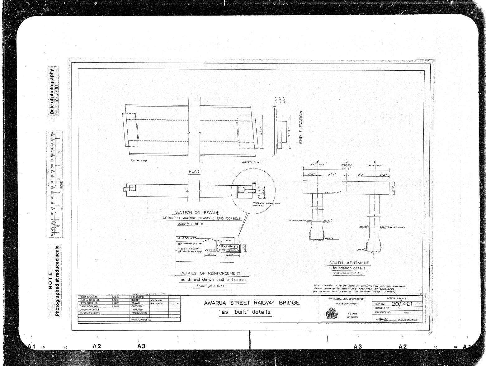 Awarua Street Railway Bridge "as built" Details