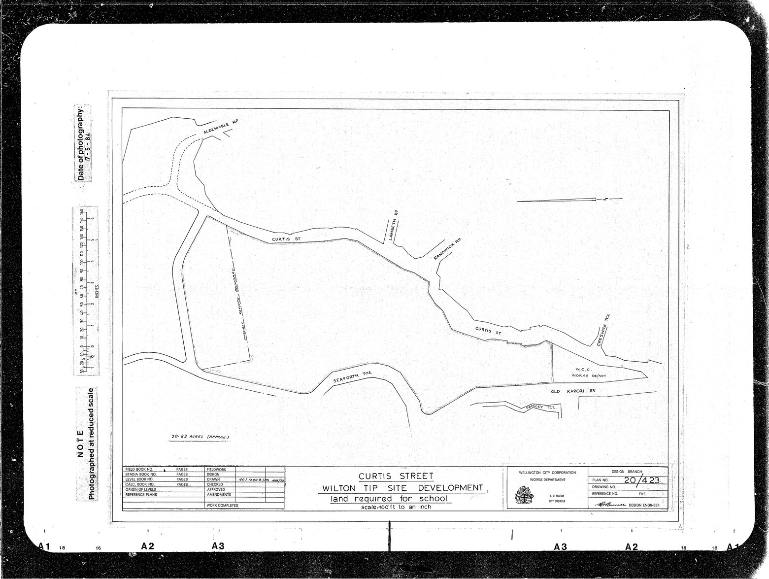 Curtis Street, Wilton Street Tip Site Development Land Required for School, traced