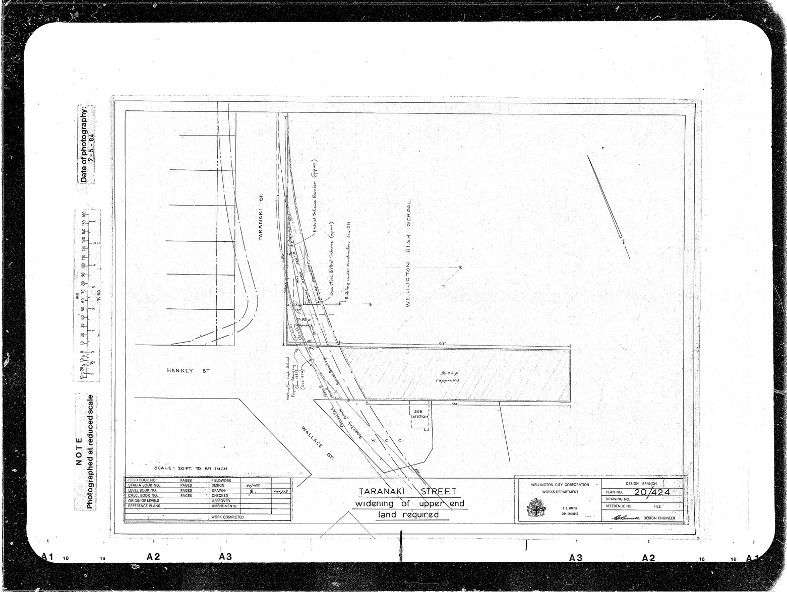 Taranaki Street, Widening of Upper End at Hankey Street Land Required