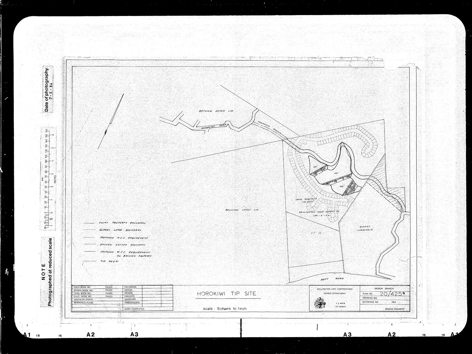 Horokiwi Tip Site with Road Design, negative of 20/425