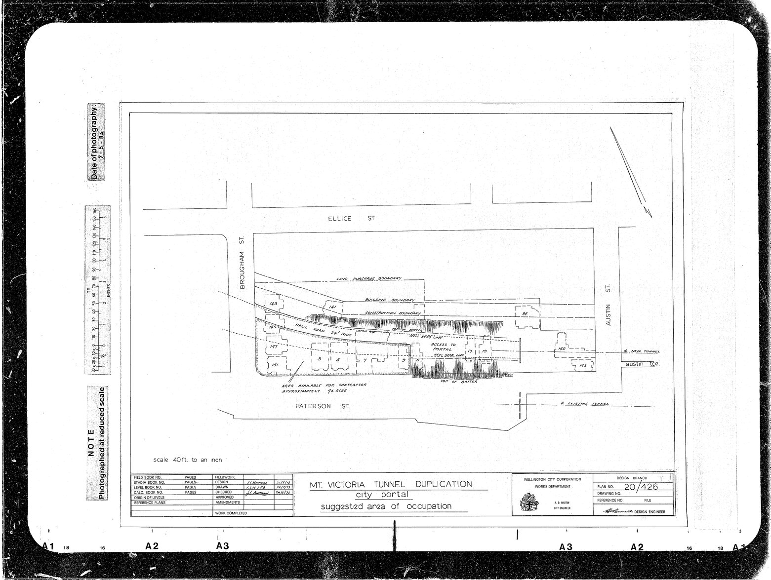 Mount Victoria Tunnel Duplication, City Portal Suggested Area of Occupation