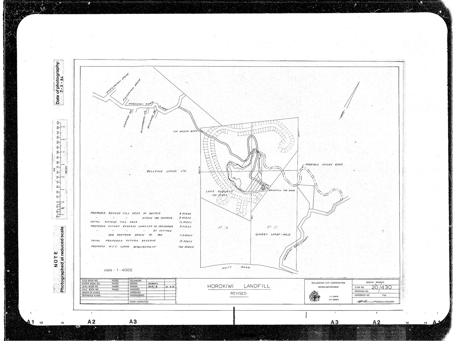 Horokiwi Landfill, Revised Plan of Area &amp; Access &amp; Land Affected