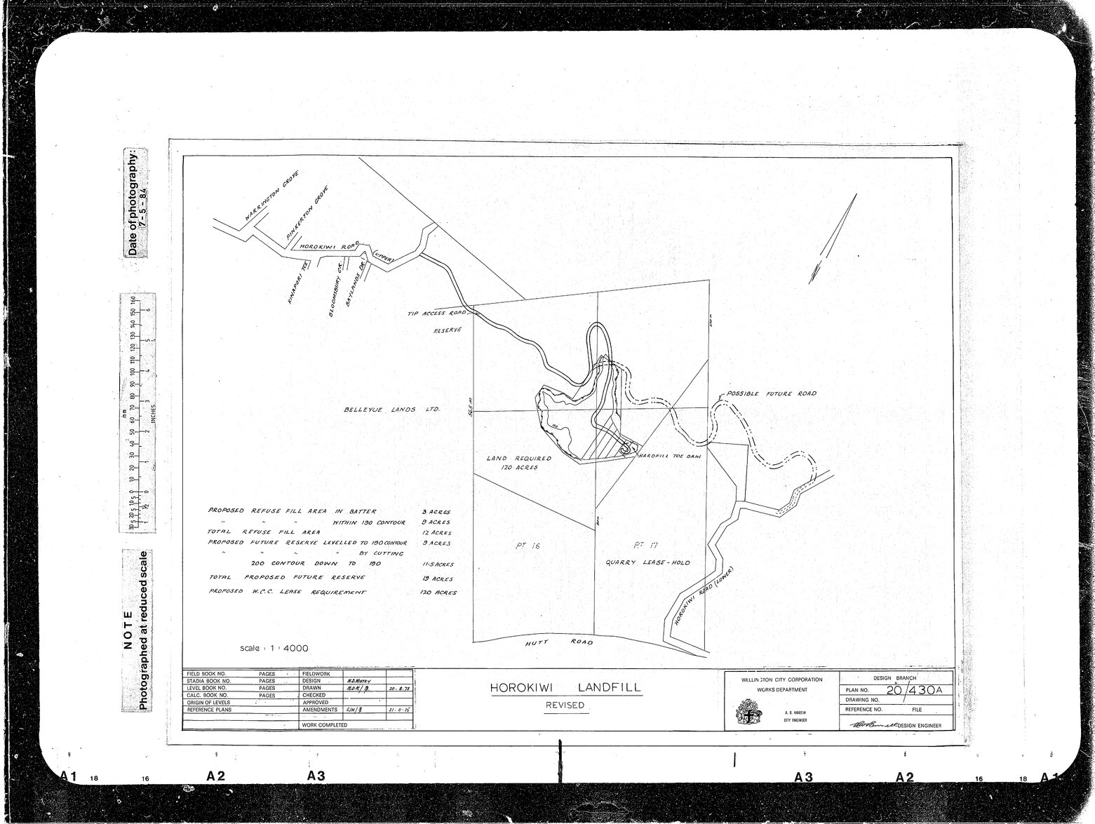 Horokiwi Landfill, Showing Areas Required for Access Road Etc.