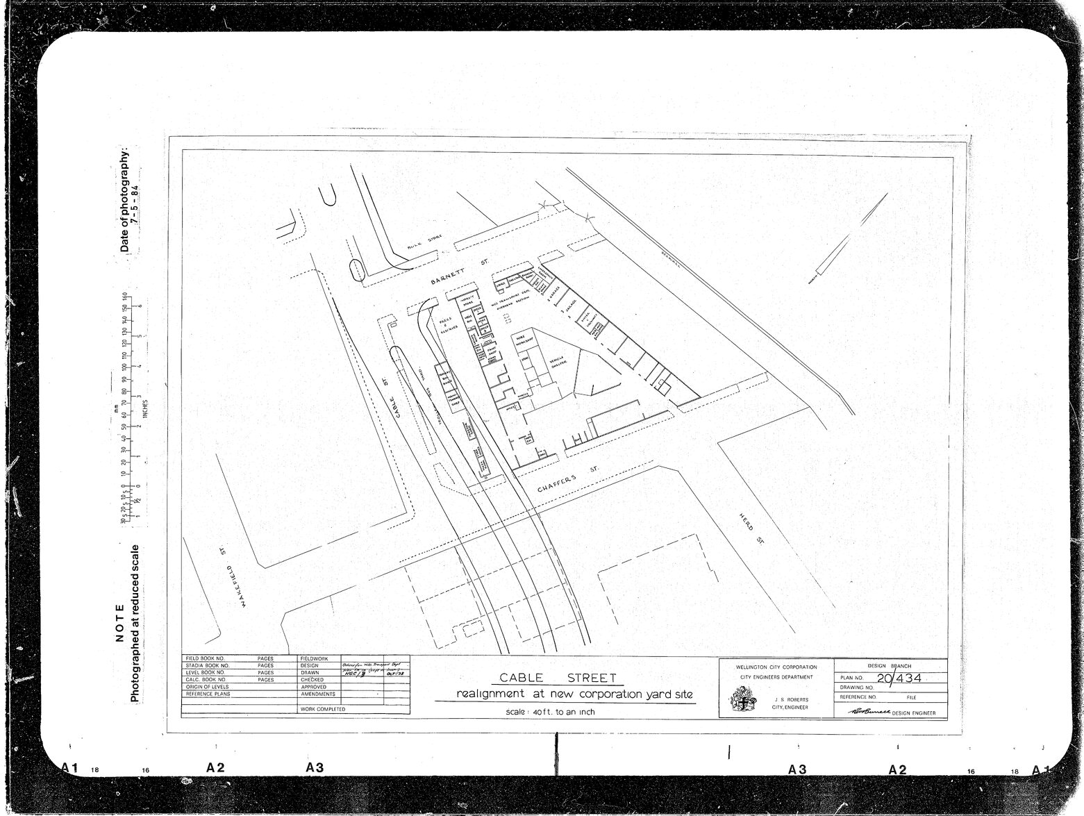 Corporation Yard Site, Proposed Cable Street thru New Site, Barnet Street to Chaffers Street