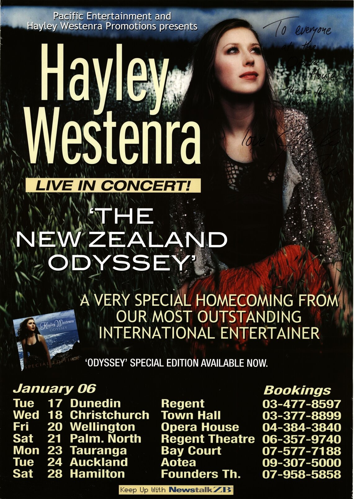 Hayley Westernra, The New Zealand Odyssey