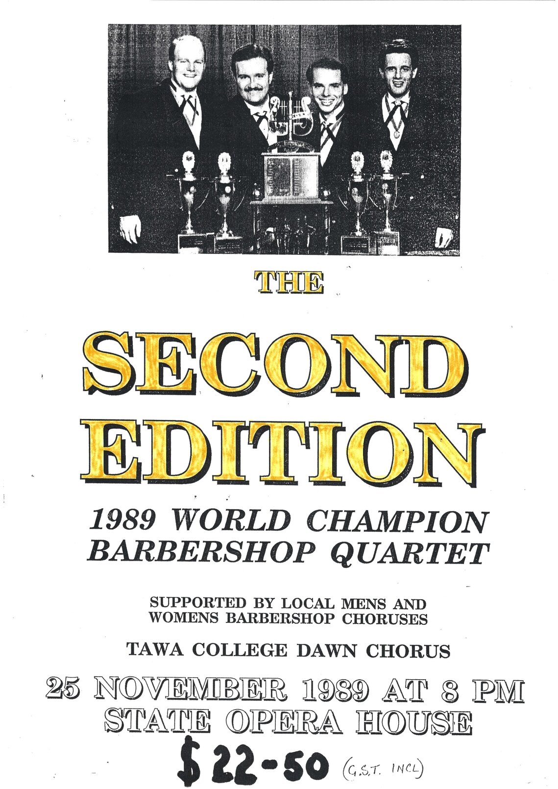 The Second Edition, 1989 World Champion Barbershop Quartet