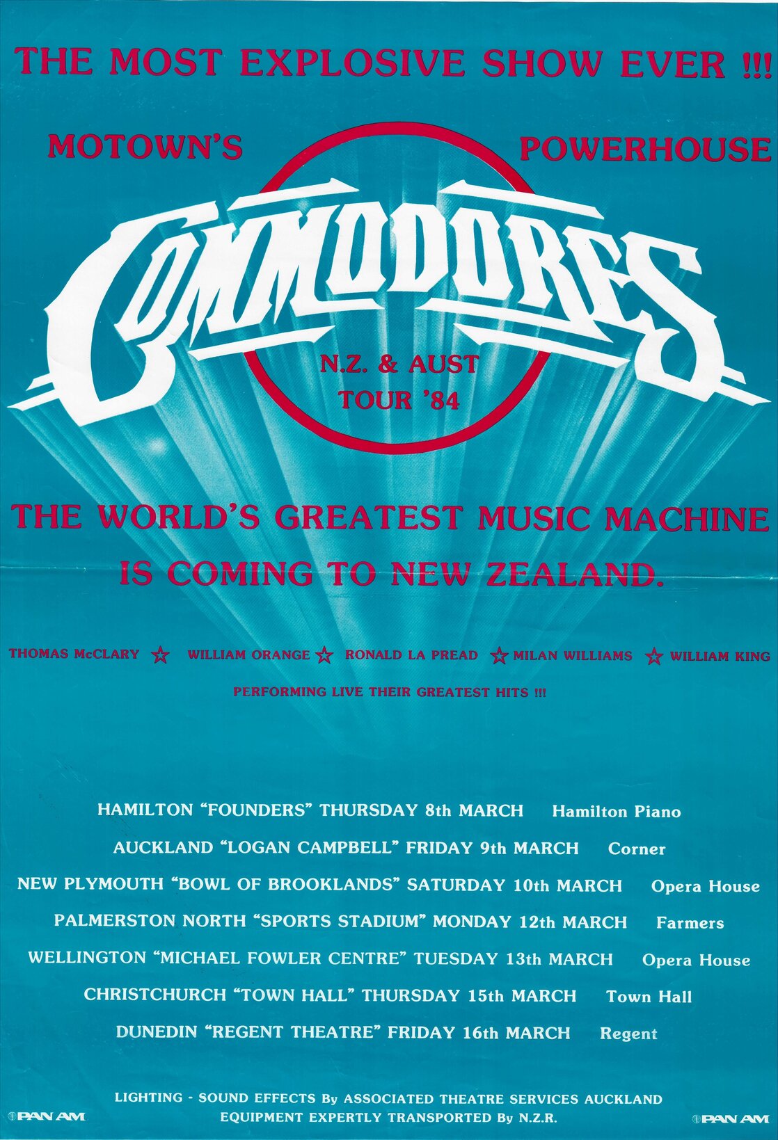 Commodores, NZ and Australia Tour 84'