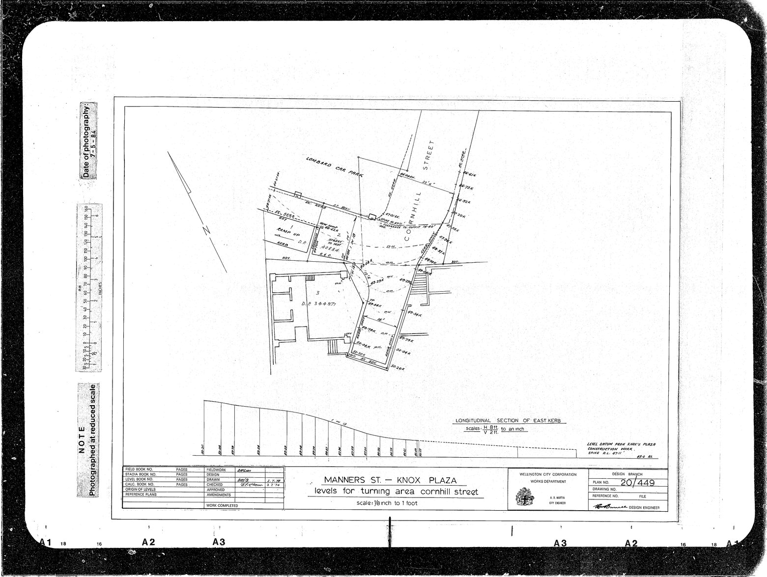 Manners Street, Knox Plaza, levels at proposed turning area Cornhill Street