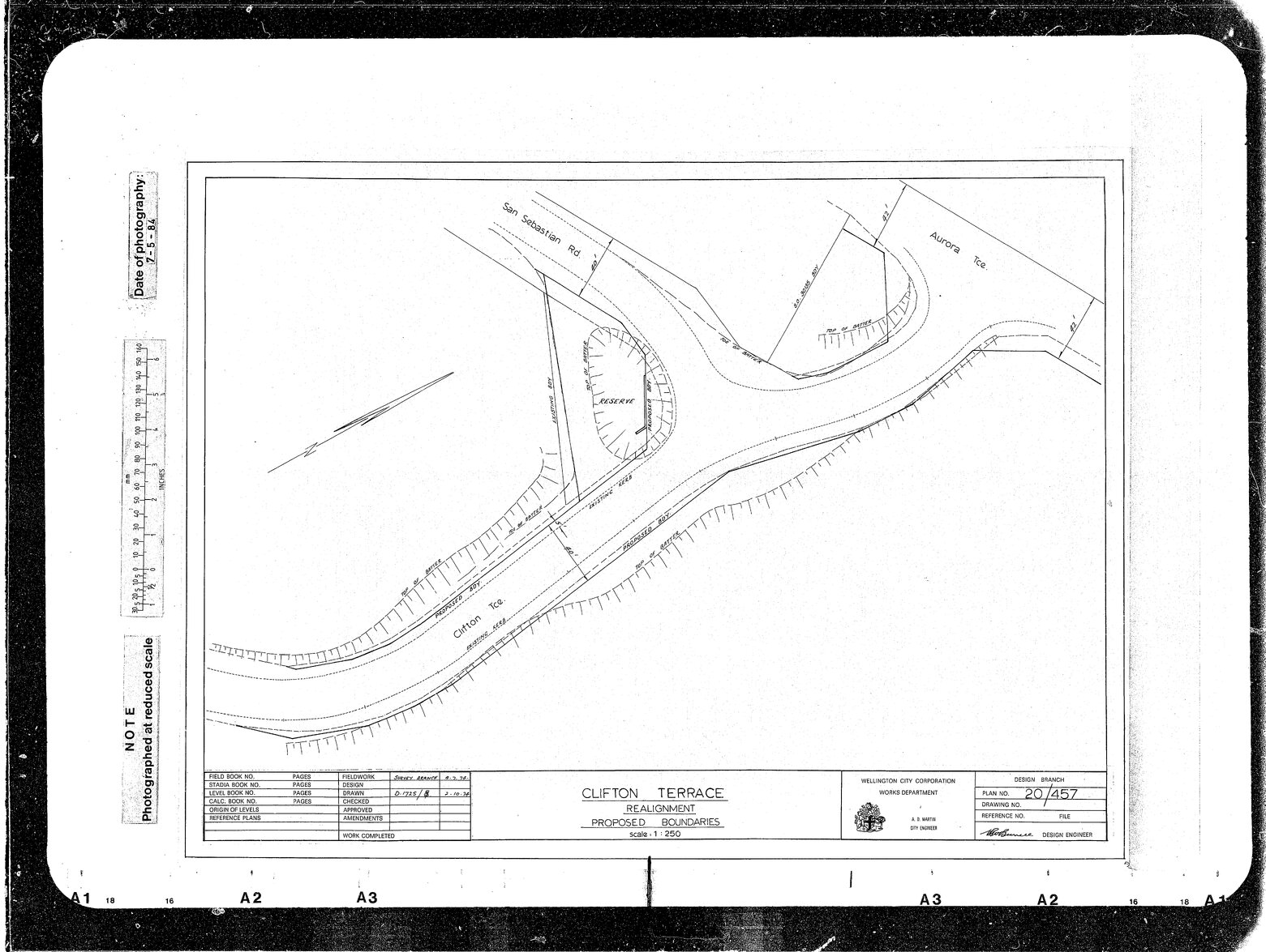 Clifton Terrace Realignment &amp; Proposed Boundaries D754