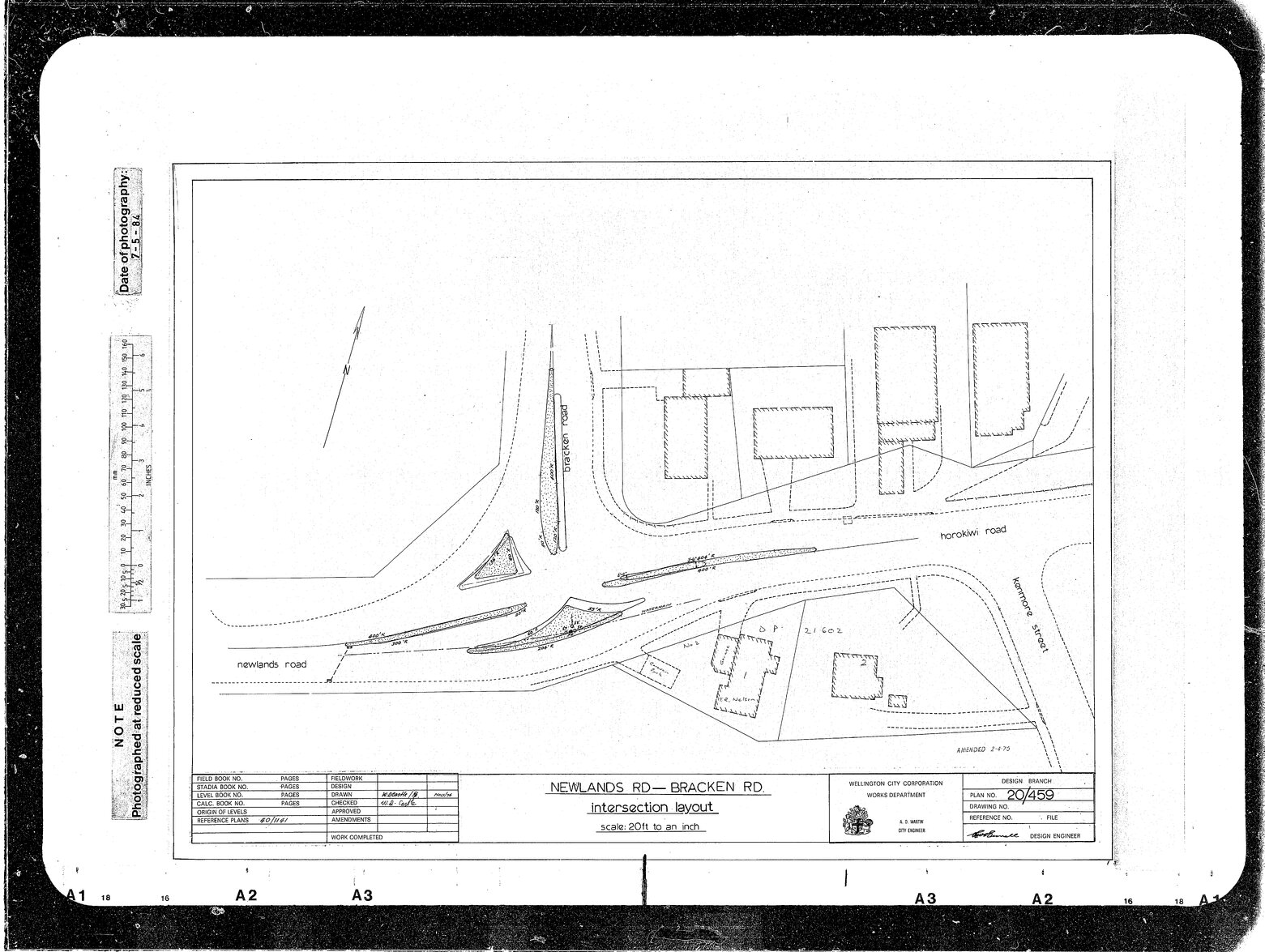 Newlands Road, Bracken Road Intersection Traffic Layout