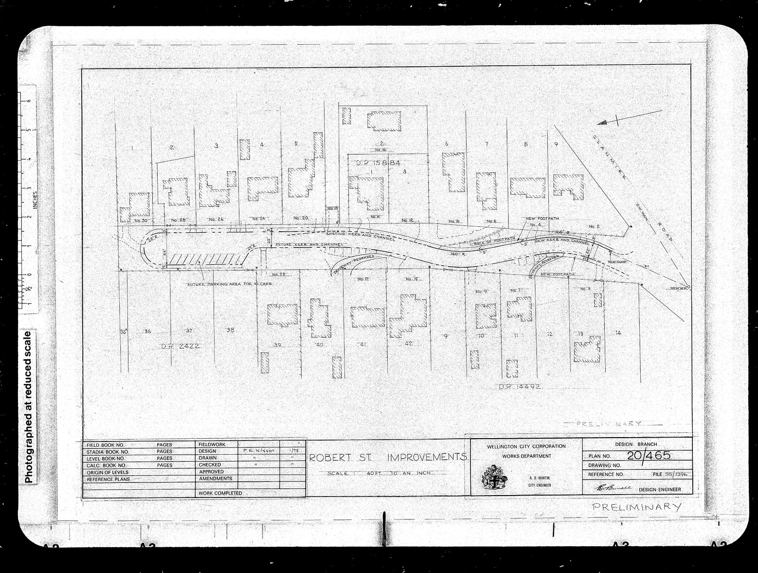 Robert Street Improvements, Preliminary Pencil Drawing