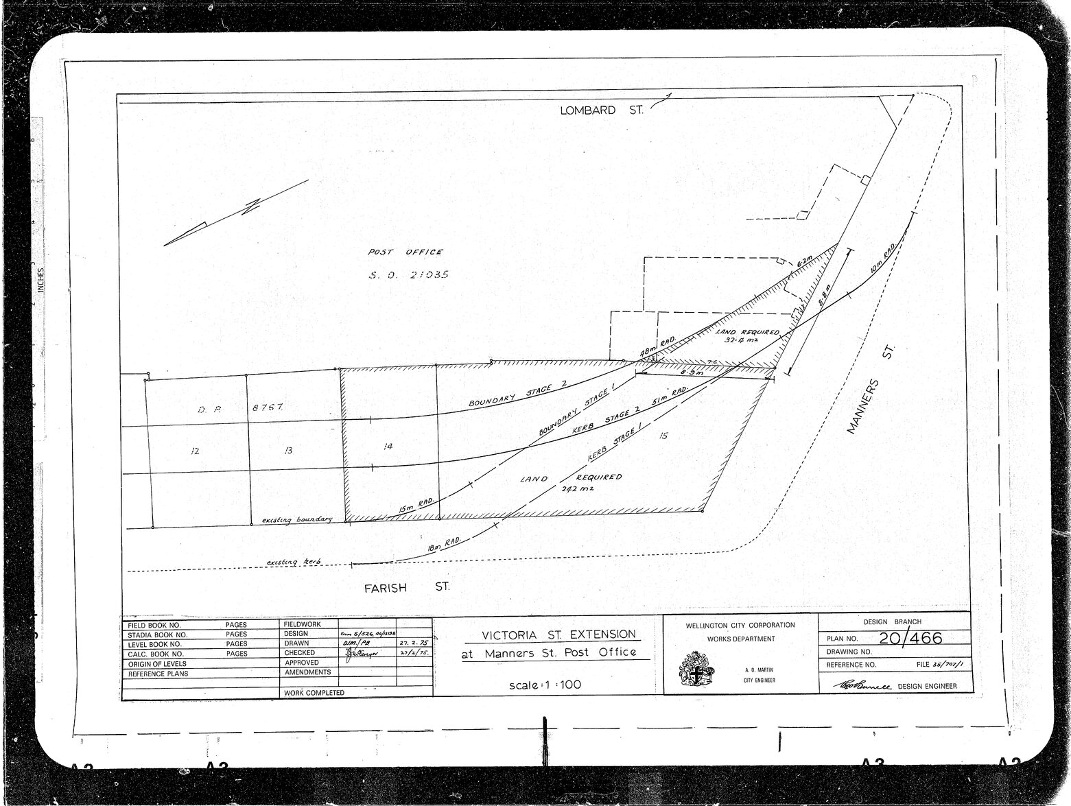 Victoria Street Extension at Manners Street Post Office Alignment