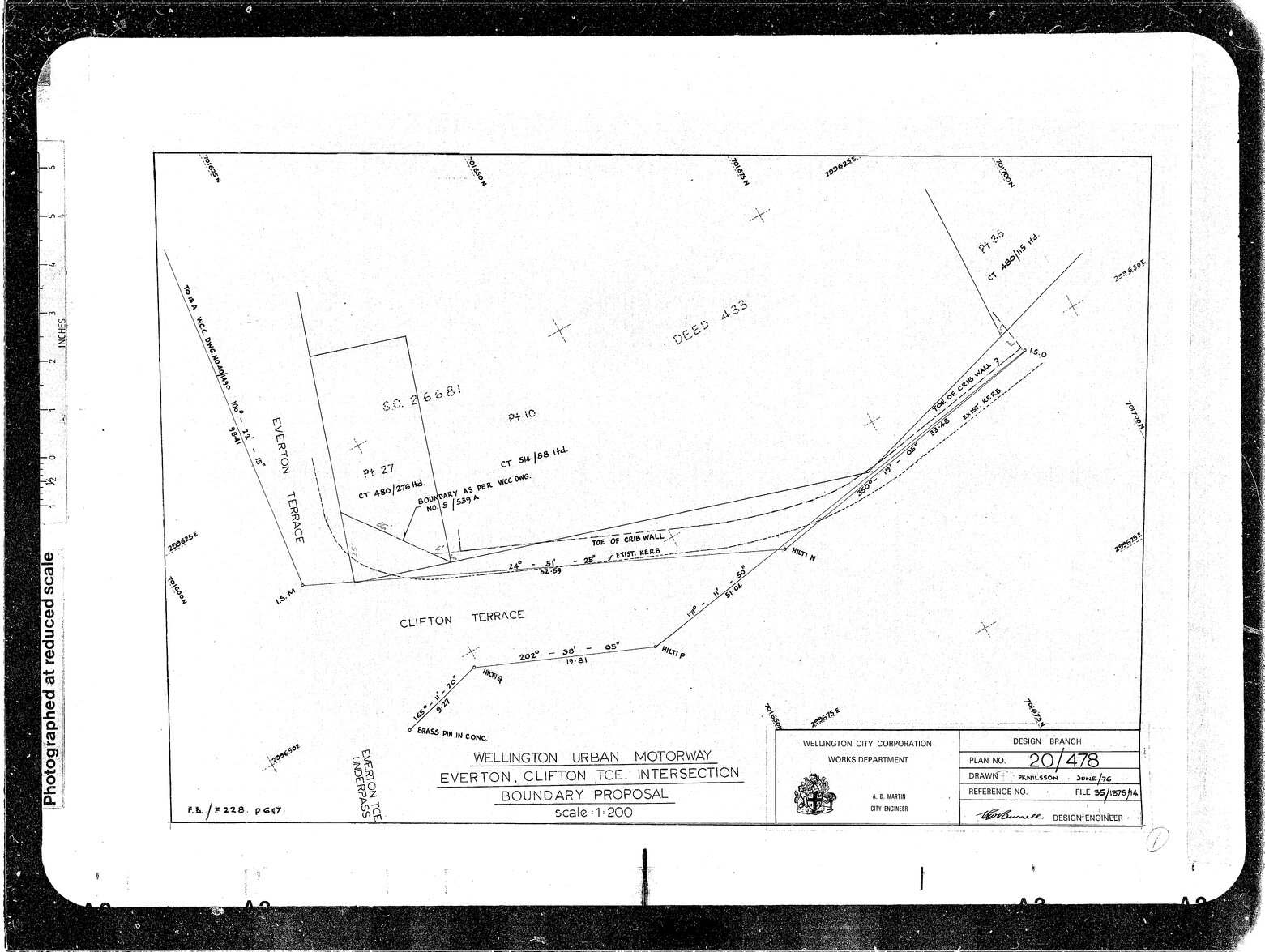 Wellington Urban Motorway, Everton Terrace, Clifton Terrace Intersection, Boundary Proposals