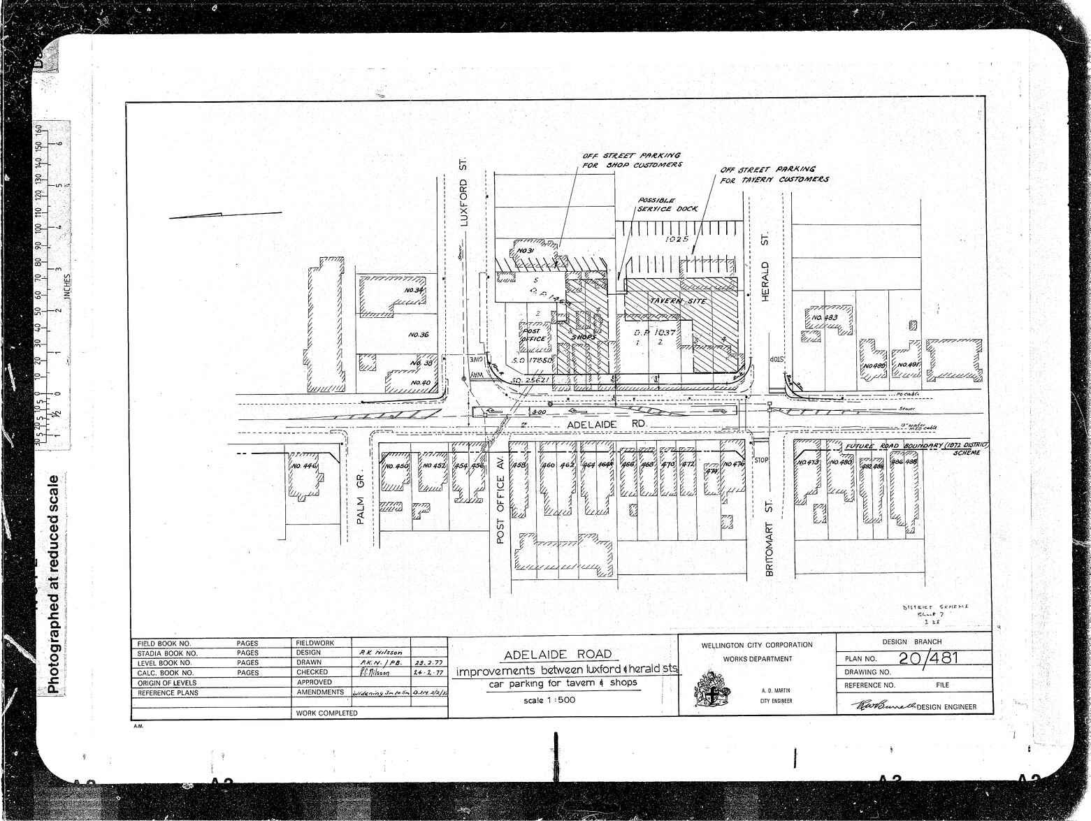 Adelaide Road, Improvements between Luxford Street &amp; Herald Street &amp; Proposed Car Parks for Tavern &amp; Shops
