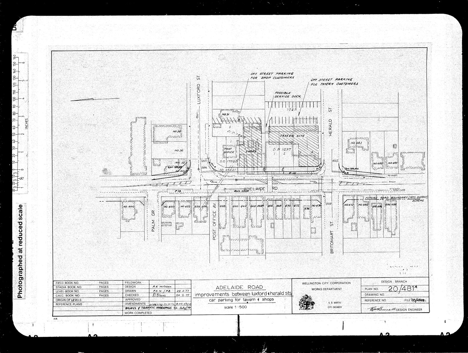 Adelaide Road, Improvements between Luxford Street &amp; Herald Street &amp; Proposed Car Parks for Tavern &amp; Shops