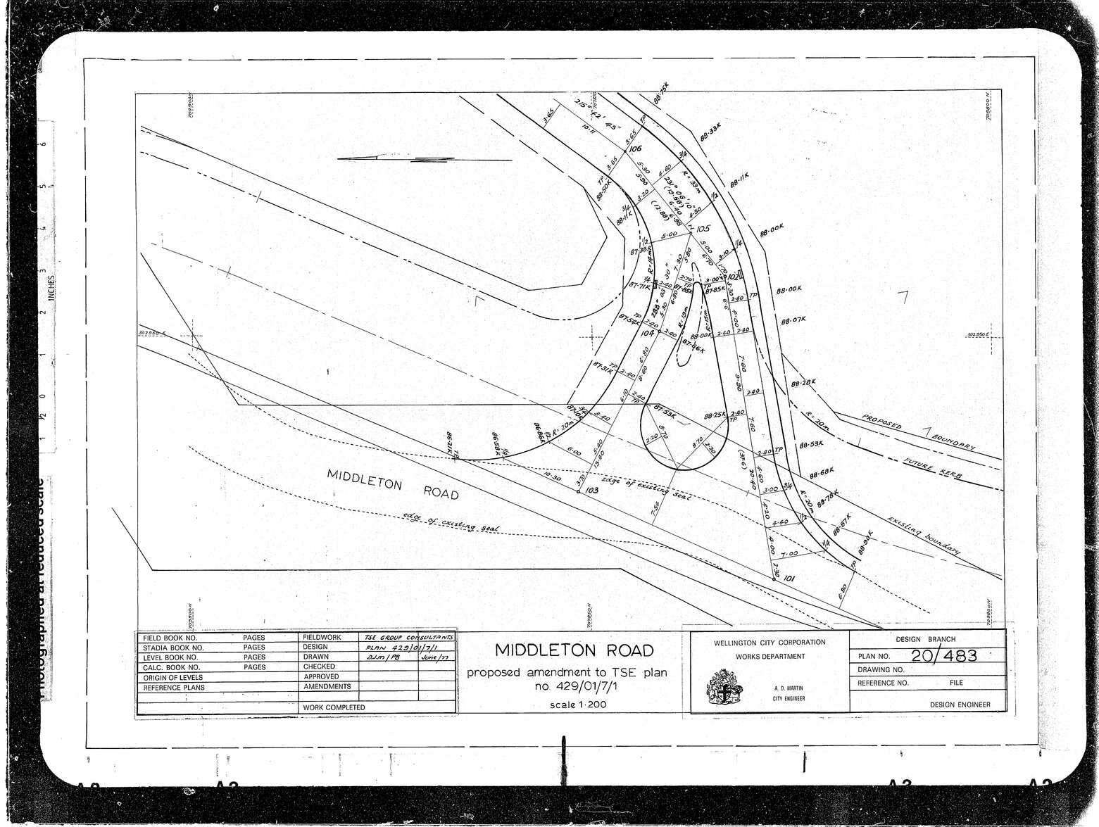Middleton Road, Proposed Alteration to TSE Plan 429/01/7/1