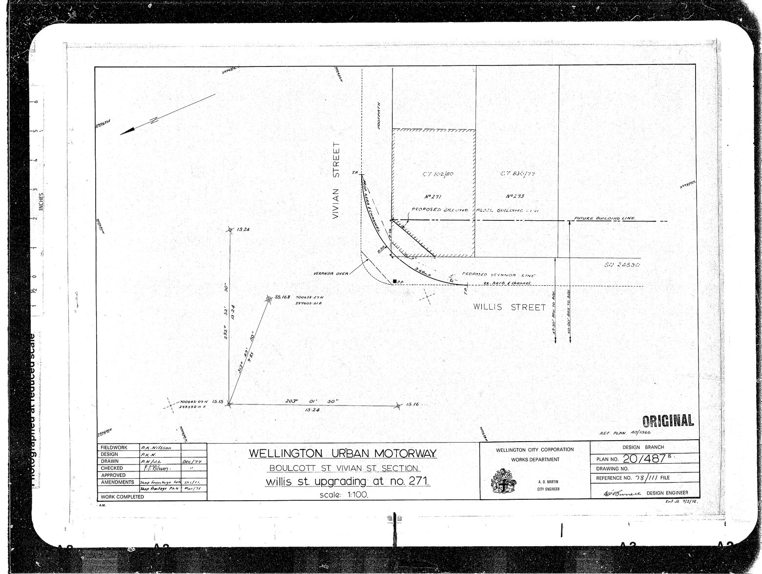 Urban Motorway, Boulcott Street, Vivian Street Section, Willis Street Upgrading at No. 271