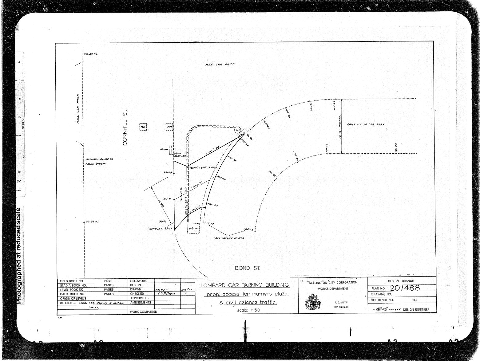 Lombard Street, Car Parking Buildings, Proposed Access for Manners Plaza &amp; Civil Defence Traffic