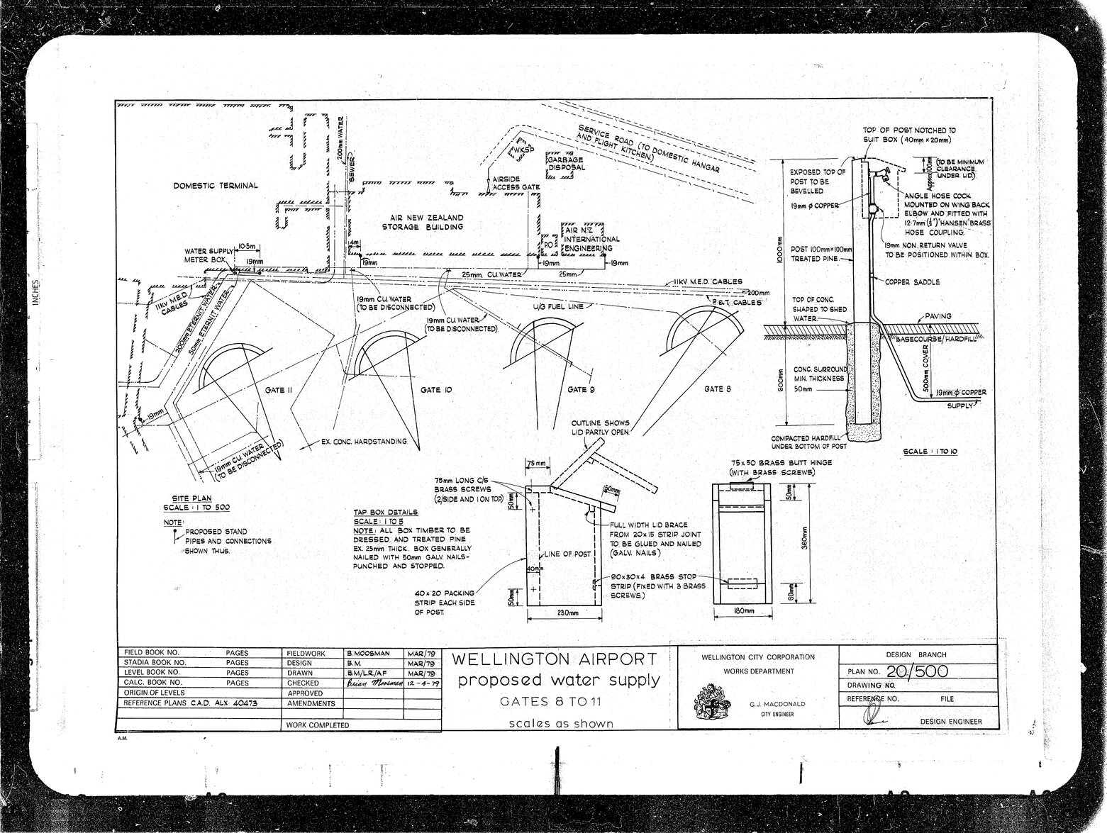 Wellington Airport Development, Proposed Water Supply, gates &amp; toll