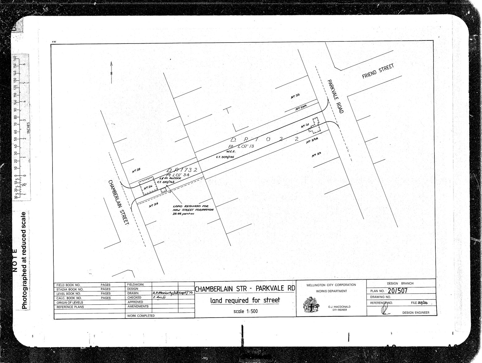 Chamberlain Street, Parkvale Road, Land Required for Street