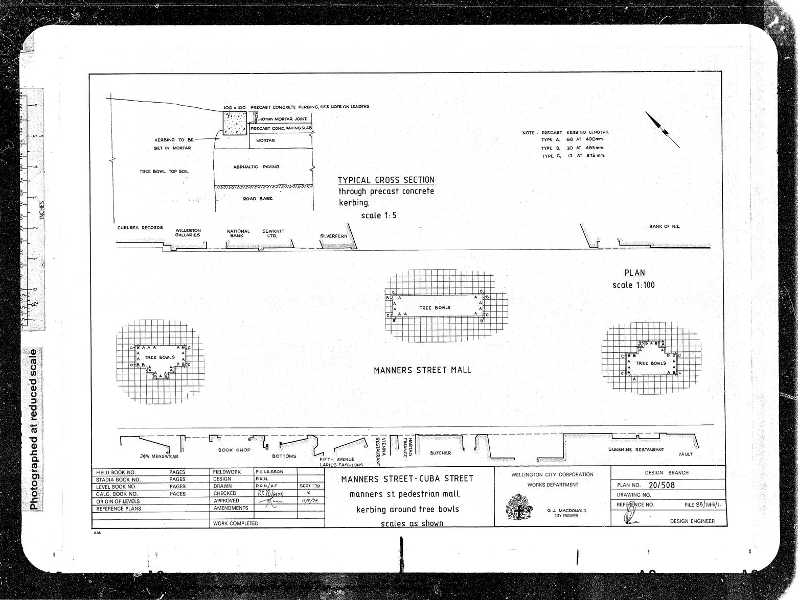 Manner Street, Cuba Street, Pedestrian Mall, Kerbing around tree bowls