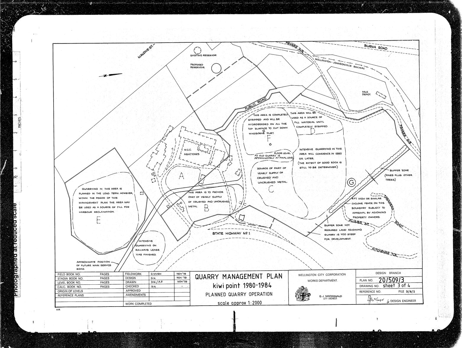 Quarry Management Plan, Kiwi Point 1980 to 1984