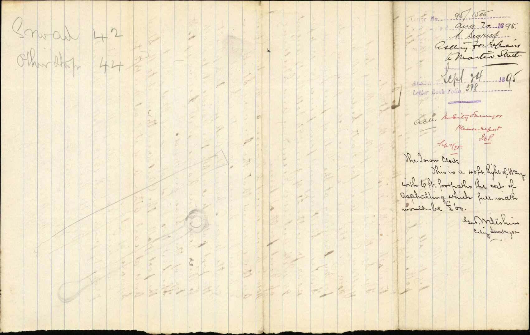 Asking for repairs to Martin Street - M Segrief