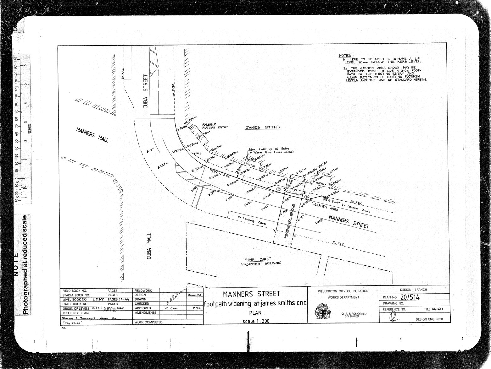 Manners Street, Footpath Widening at James Smiths Corner