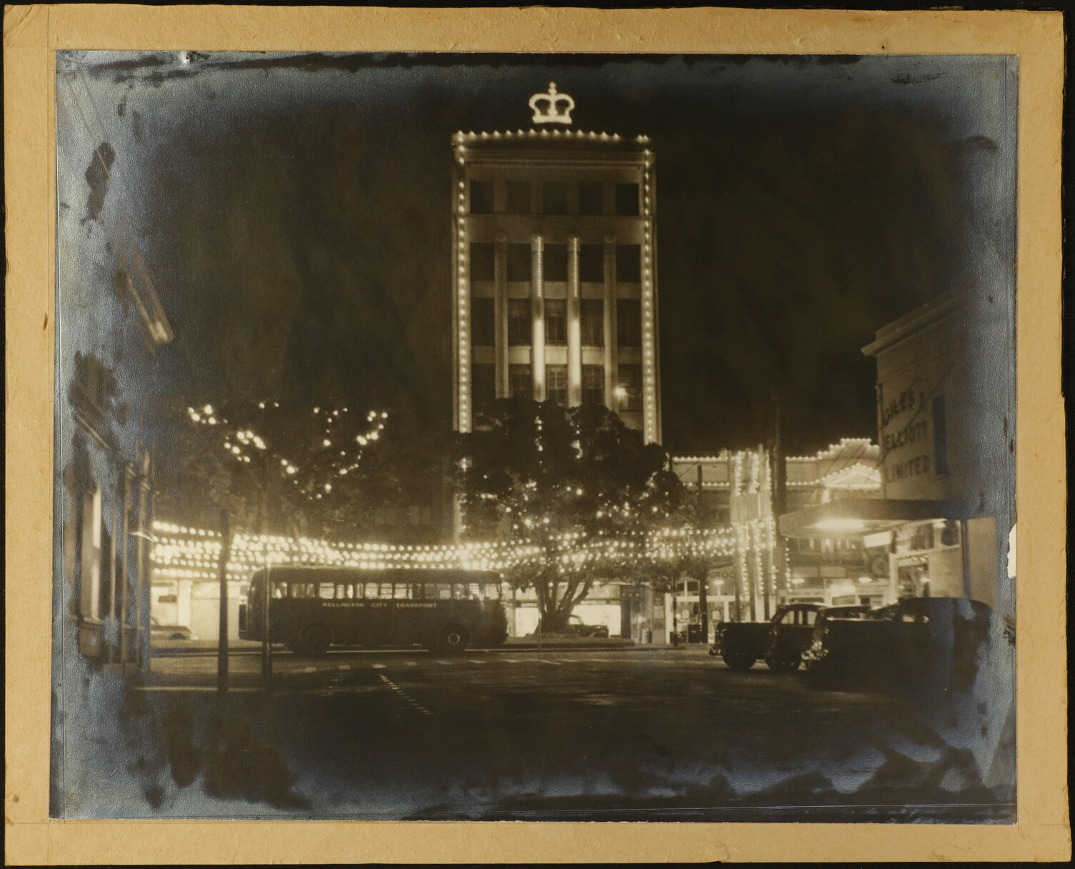 Courtenay Place, illuminated at night