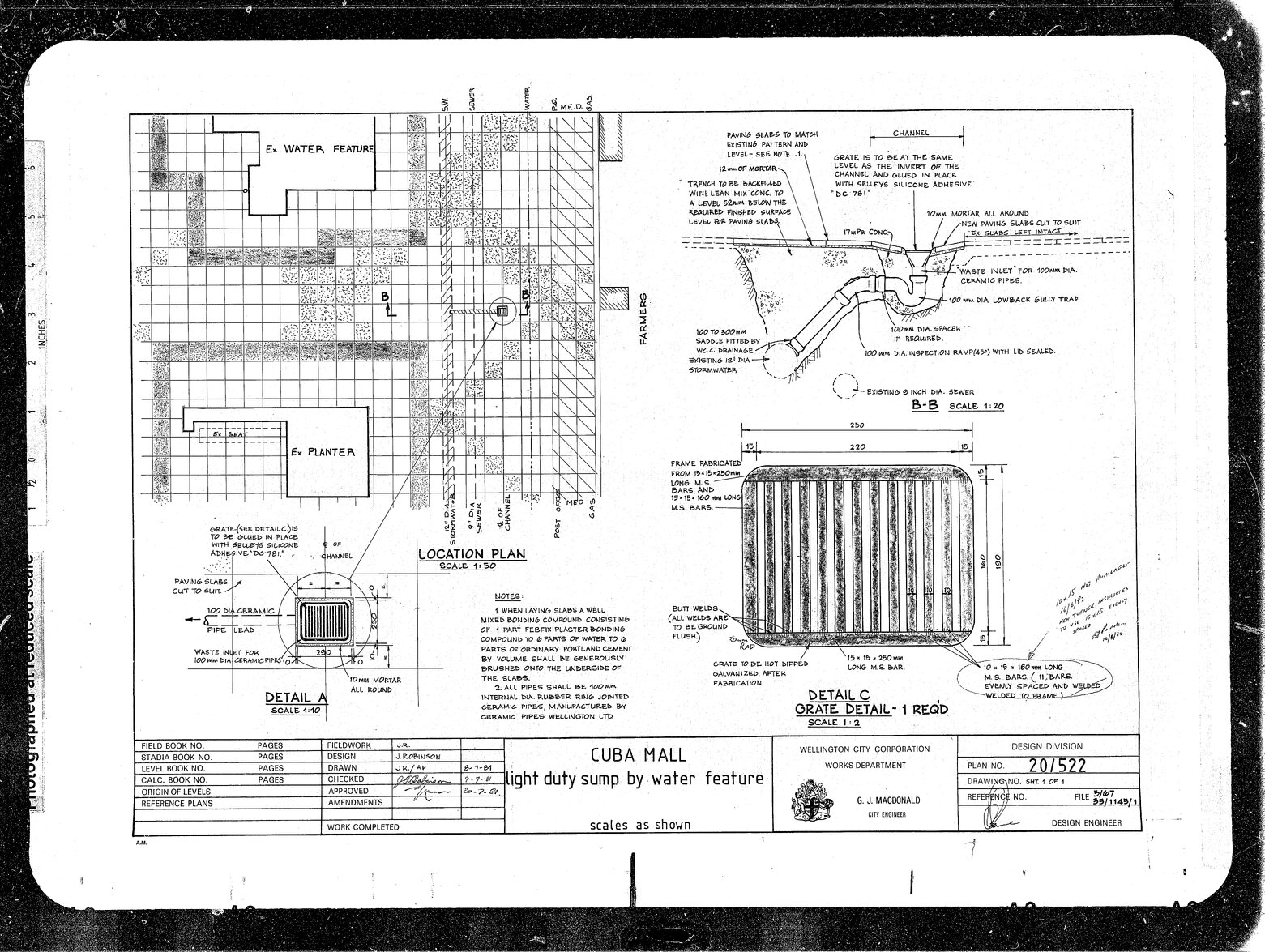 Cuba Mall, light duty sump by water feature