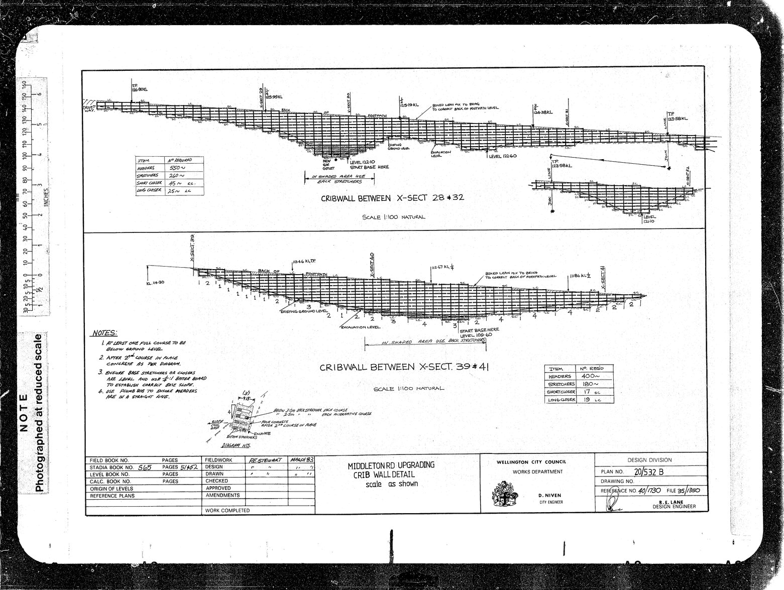 Middleton Road Upgrading, Crib Wall Detail