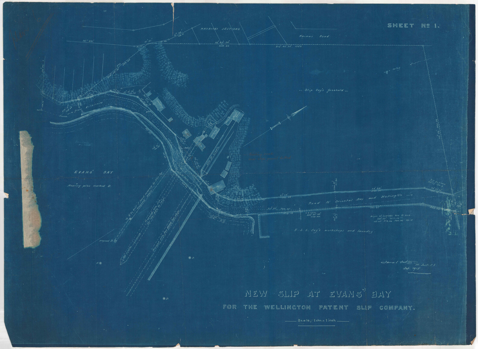 New slip at Evans' Bay for the Wellington Patent Slip Company