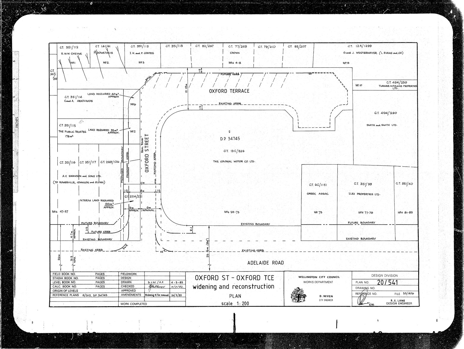 Oxford Street and Oxford Terrace, Widening and Reconstruction