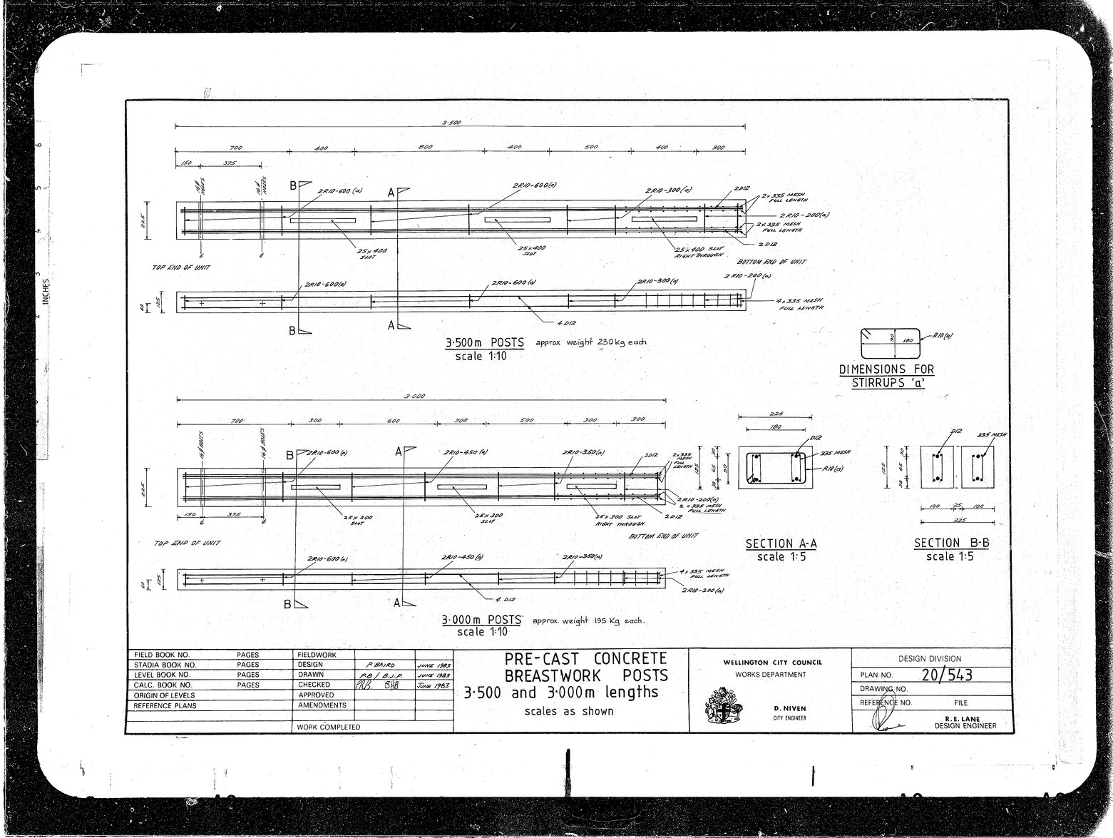 Precast Concrete Breastwork Posts