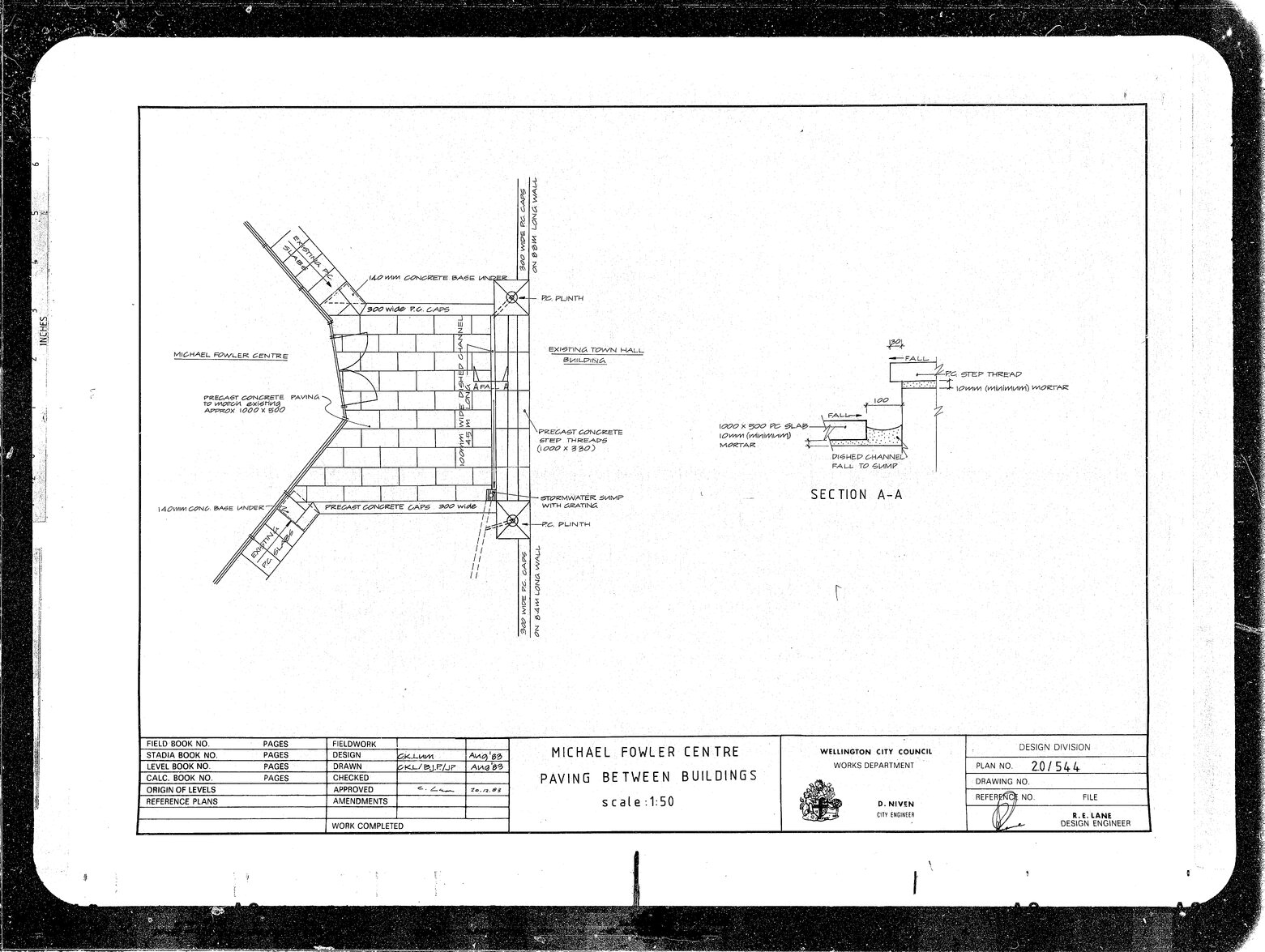 Michael Fowler Building, Paving Between Buildings
