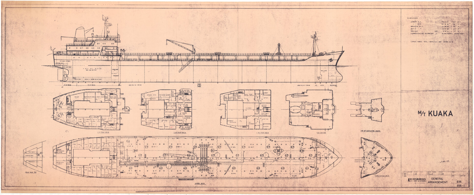 MT Kuaka, general arrangement