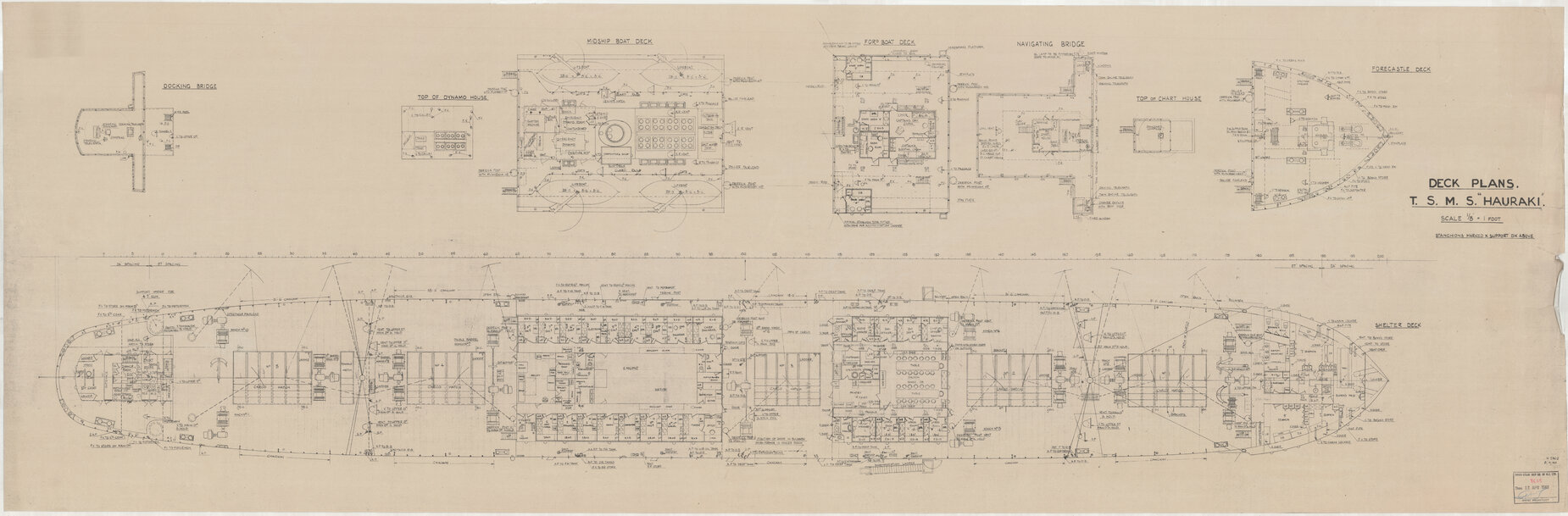 TSMS Hauraki, deck plans