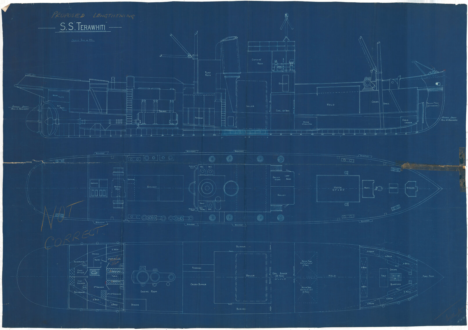 SS Terawhiti, proposed lengthening