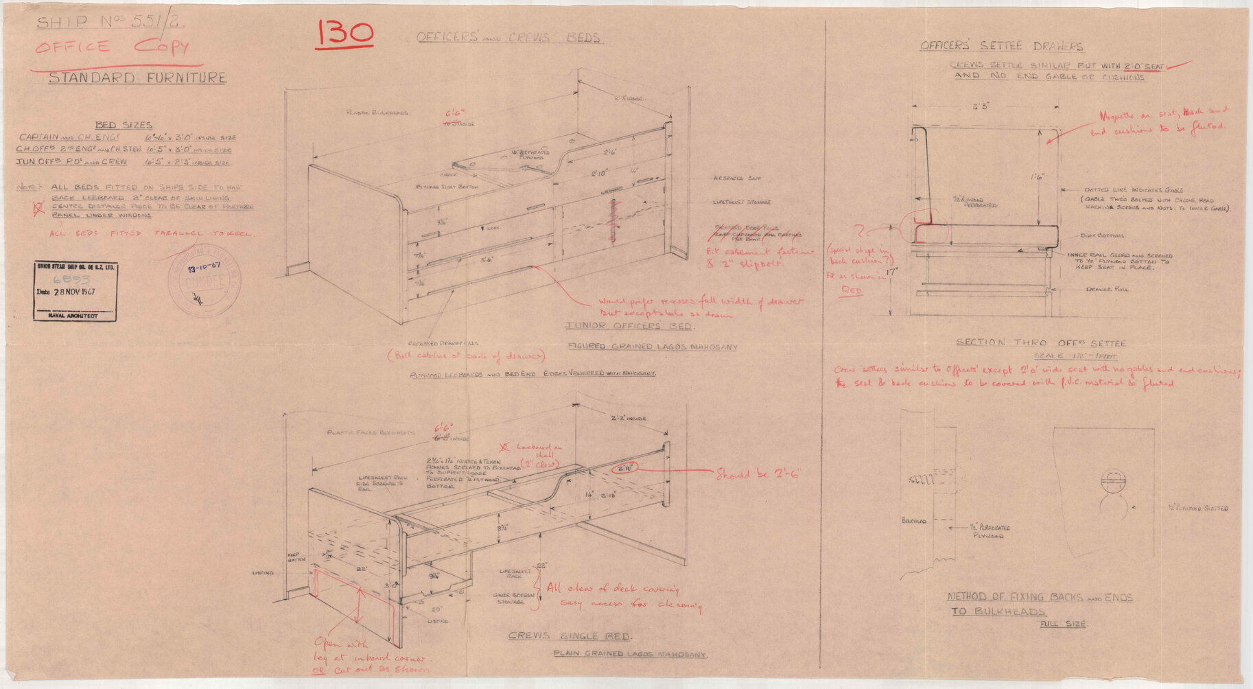 [TSMV Maheno and Marama] Standard furniture