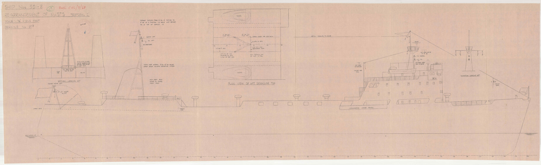 [TSMV Maheno and Marama] Re-arrangement of masts - Proposal C