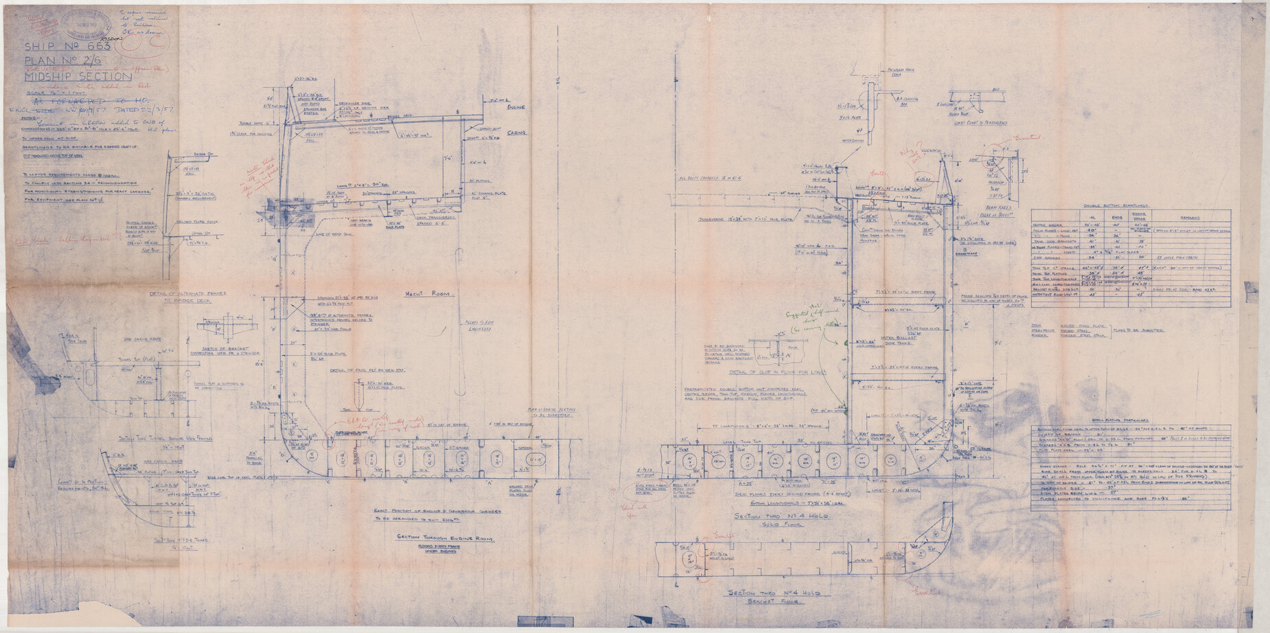 MV Risdon, midship section