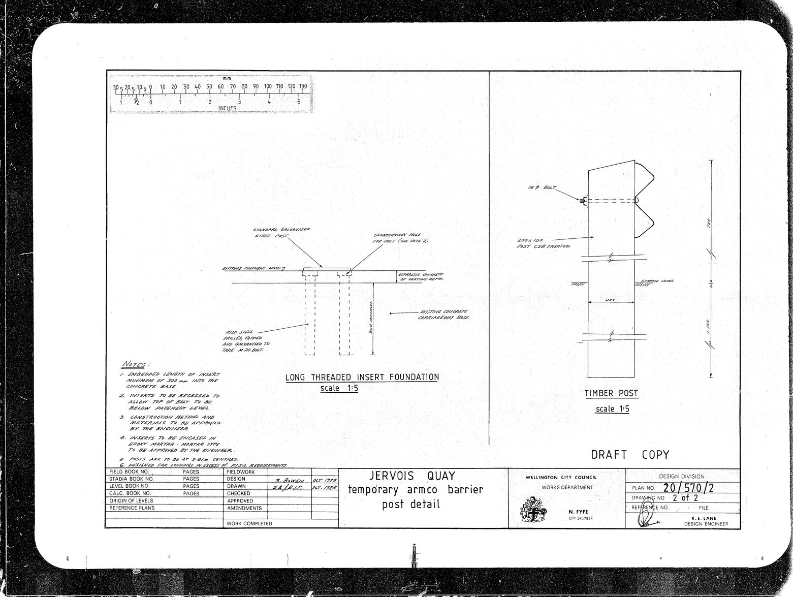 Jervois Quay, Temporary armco barrier holding down pads