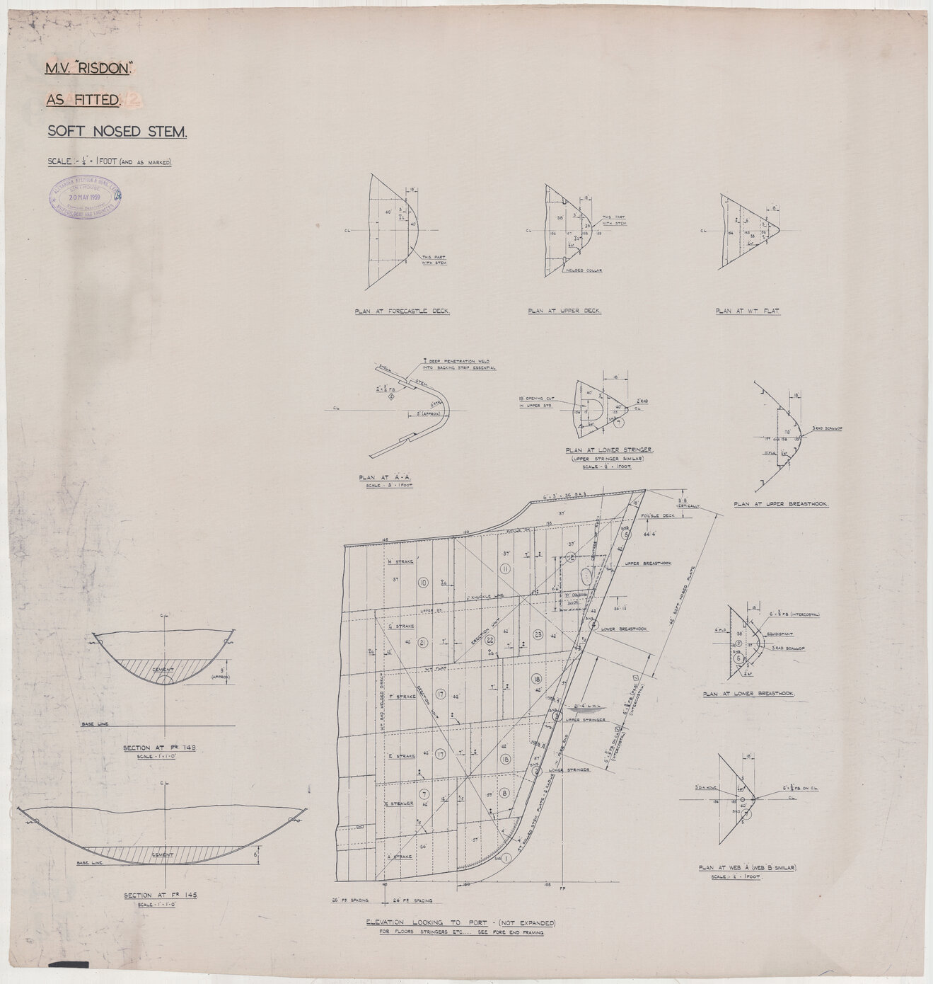 MV Risdon, as fitted soft nosed stem